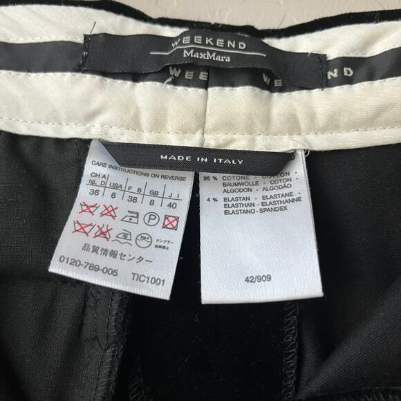 Weekend MaxMara Black Velvet Wide Leg High Waist Trouser Pants Size 6 - Picture 7 of 10